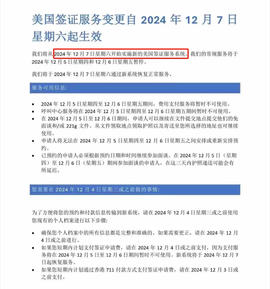 美簽預約要盡早！12月7日啟用新系統！